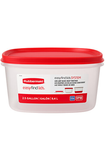 RUBBERMAID (9.4 L) Large Storage Container – Bpa Free, Red Lid