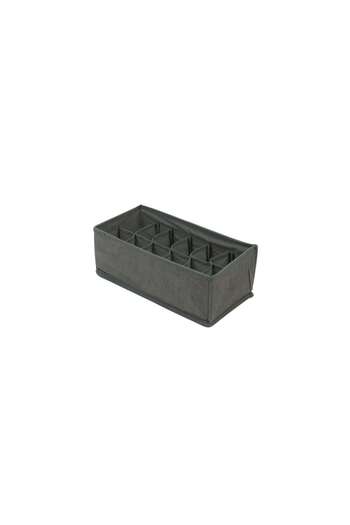 Mercaton Foldable Storage Box with 12 Pockets, Rigid Side Walls, Max. 4 kg, 32 x 16 x 12 cm, Gray