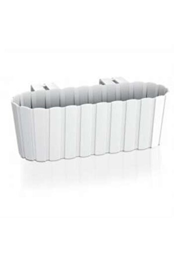 Prosperplast Decorative planter, plastic support, white, 4.9 L, 38.3x21.2x13 cm, Boardee Hook