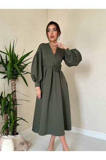 Bellucia Floral Detailed Scuba Midi Dress