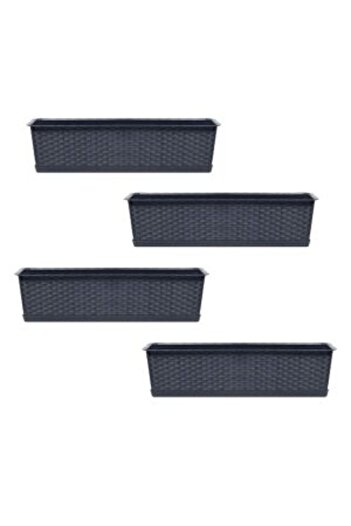 Mercaton Set 4 jardiniere decorative, antracit, 68.5×17.3×15 cm, Ratolla Case P