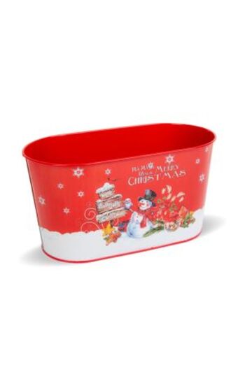 Mercaton Christmas Metal Basket Snowman 23 x 11.5 x 11.5 cm