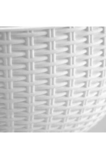 Mercaton Hanging Flower Pot Mercaton, PP Material, UV Resistant, Rattan Imitation, 58×27 cm, White