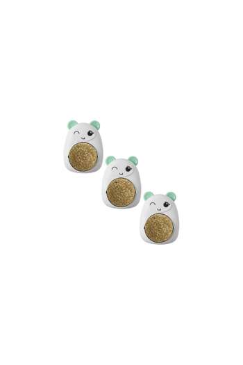 Mercaton Set of 3 Toys for Kittens, Teddy Bear Model, 360 Rotating Catnip Ball, 6 cm,