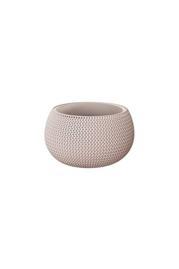 Mercaton Round Planter Mercaton, Resin and PP, UV Resistant, 24 x 16 cm, Brown