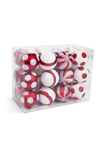 Mercaton Set decorations for Christmas tree red / white 24 pcs / set