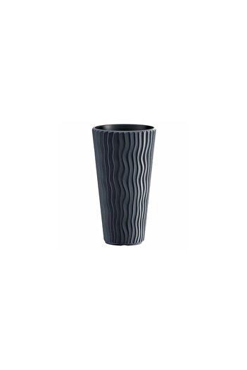 Mercaton Decorative Flower Pot, Round, Tall, Anthracite, 11/37 L, 34.9×62 cm, Sandy Slim,