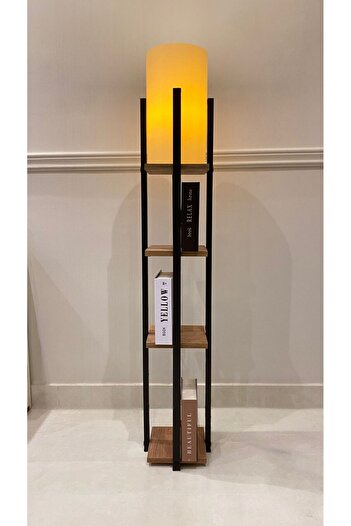 Turkish Home Floor lamp with shelves - black and brown - 145 cm