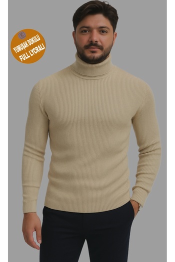 EMKA GİYİM Ανδρικό slimfit πλήρες lycra ζιβάγκο πουλόβερ