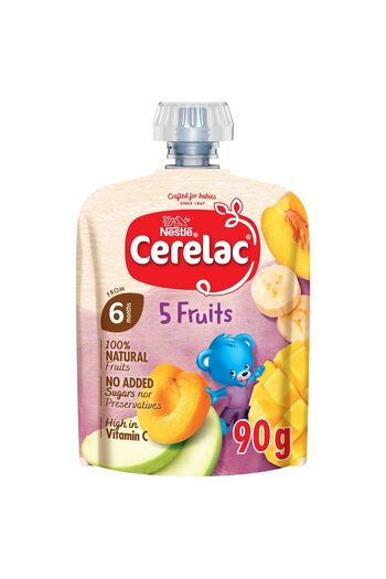 Nestle Cerelac Fruits Puree 5 Fruits Pouch , 90g
