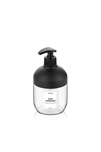 MUF HOME Modern Cam Sıvı Sabunluk ve Deterjanlık Seti Tezgah Üstü Cam Sabunluk Lavabo Deterjanlık 425ml