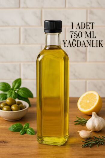 Tanemce 750ml Oil and Vinegar Bottle with Locking Lid Oil Dispenser Olive Oil Liquid Oil Bottle Transparent Glass Oil Pot