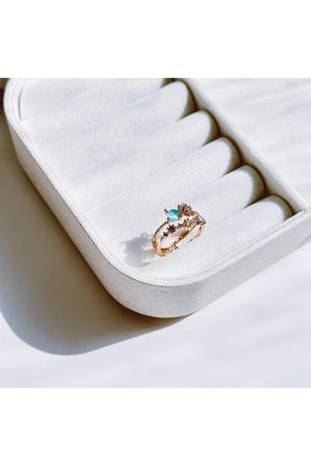 Vesce Atelier Blue Stone Gold Ring