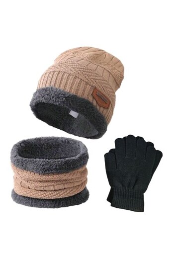 Vadodara - Men's Beanie, Circular Scarf, and Gloves Set