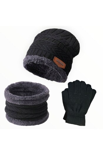 Vadodara - Set of Hat, Circular Scarf, and Men's Gloves