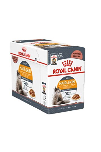 Royal Canin Feline Care Nutrition Hair And Skin Gravy Box Cat Wet Food 85g Pack of 12