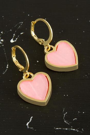 ZERO LAND Msa-Shop Heart Polyester Earrings-Light Pink