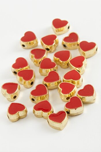 ZERO LAND Hn-Shop Heart Enamel Bracelet and Pendant Attachment 1 Piece-Red