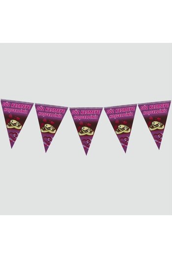 ZERO LAND Sepetim 10-Piece Welcome to the Promise Triangle Pennant-Purple