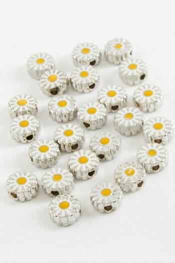 ZERO LAND Hn-Shop Daisy Enamel Bracelet and Pendant Attachment 1 Piece-Silver Color