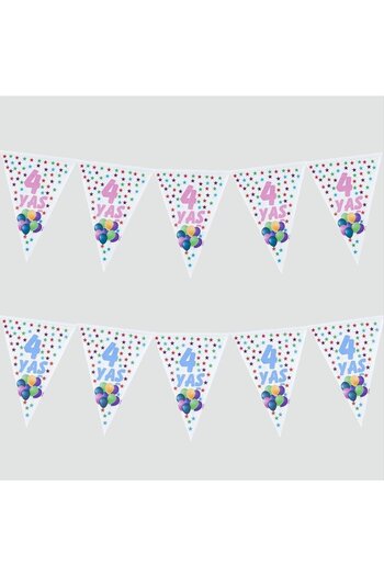 ZERO LAND 10-Pack 4-Year-Old Triangle Pennant-Blue