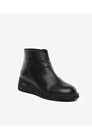 Greyder Γυναικείες μαύρες μπότες Comfort από γνήσιο δέρμα 5K2WB59151
