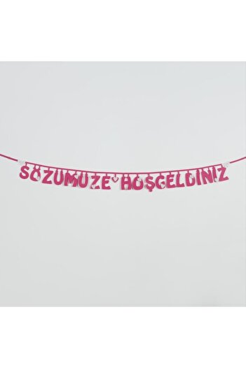 ZERO LAND Sepetim Welcome to Our Store Felt Lettering-Pink