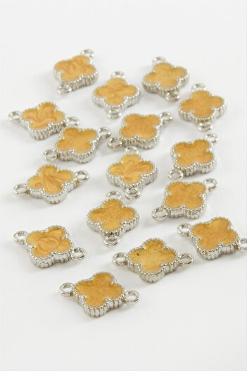 ZERO LAND Hn-Shop Flower Double Handle Enamel Bracelet and Pendant Apparatus 1 Piece-Yellow