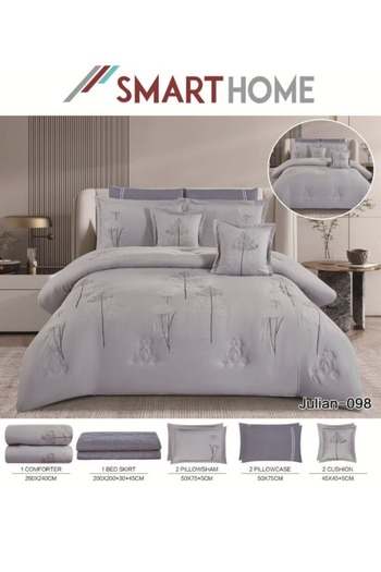 smart home Double Comforter - 8-piece embroidered Premium bedspread set made of 100% microfiber, 260x240cm