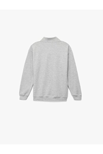 Koton Boy's Ribbed Long Sleeve Basic Half-Zip Stand Collar Sweatshirt (Aw 35)