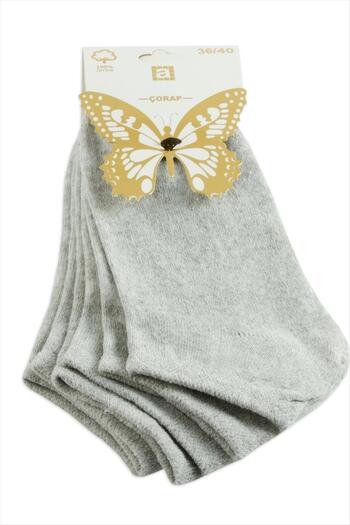 feryal 3 Pairs of Gray Colored Sneakers Socks