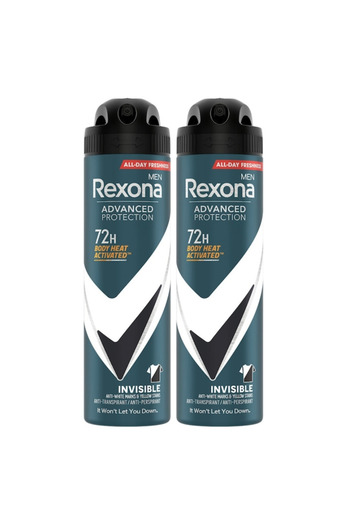 Rexona Set 2x Deodorant Spray Advanced Protection Invisible Black&White 72h, Men, 150 ml
