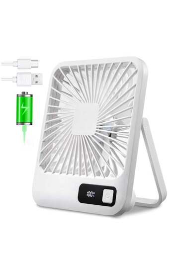 Zen Store Small Desk Fan, Small Portable Desk Fan Rechargeable via USB