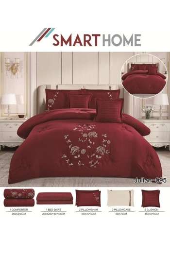 smart home Double Comforter - 8-piece embroidered Premium bedspread set made of 100% microfiber, 260x240cm