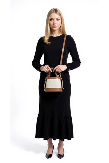 PayBuy Women's Bohemian Style Bucket Hand and Shoulder Bag Canvas Fabric Daily Use