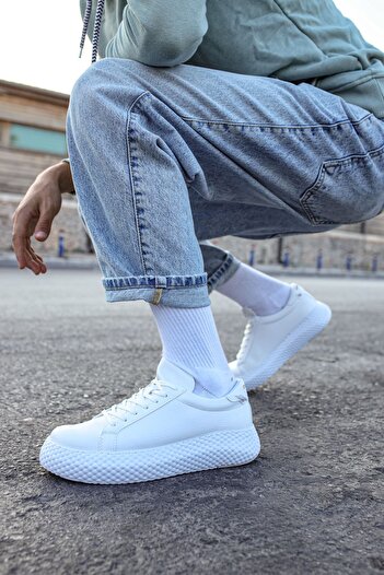 pabucmarketi Lace-up Men's Casual Shoes White White