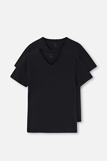 Dagi Men's 100% Cotton V-Neck 2-Pack Undershirt T-Shirt