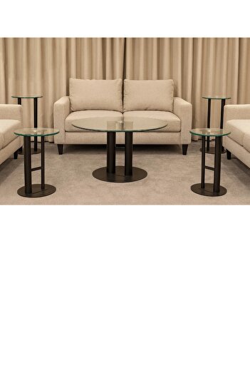 private house Valencia Glass Table Set - A touch of elegance in the heart of your home, black color
