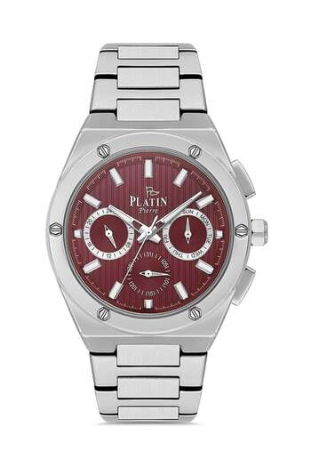 Platin Pierre Pl-1194Ga-A8 Steel Cord Functions Active Men's Wristwatch