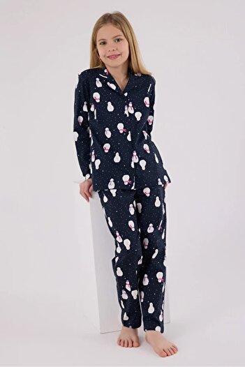 Rolypoly Roly Poly 100% Cotton Shirt Collar Front Buttoned Long Sleeve Girls' Pajama Set