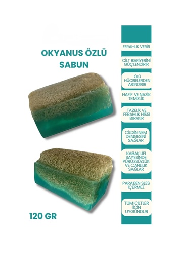 Wolawood Natural Ocean Pumpkin Fiber Soap 100% Handmade Herbal Exfoliating Cleanser Organic Skin Care