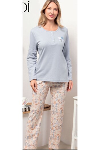 melodi Melisa Stretchy Fabric Long Sleeve Women's Pajama Set