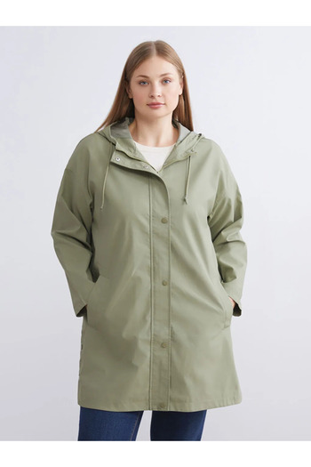 LC Waikiki LCW Modest Women's Hooded Plain Raincoat
