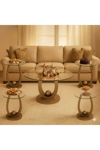 private house Valencia Glass Table Set - A touch of elegance in the heart of your home, bronze color