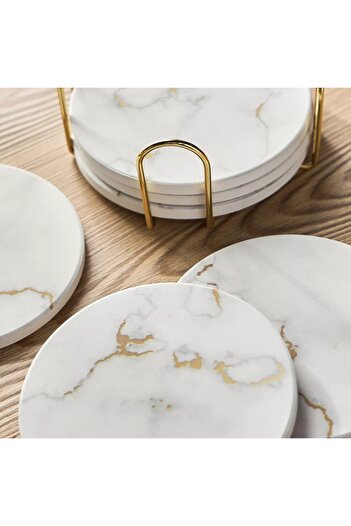 Generic Sable 6-Piece Coaster Set - 10 cm