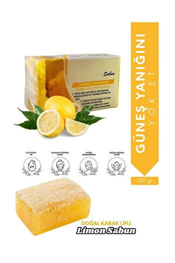 Wolawood Lemon Pumpkin Fiber Soap 100% Natural Handmade Exfoliating Effective Skin Cleanser & Refreshing Soap
