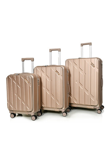 MORANO 3-piece durable and lightweight travel bag, 4-wheel spinner suitcase with numbered security lock