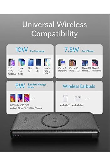 Anker PowerCore III Sense 10K Wireless 10000mAh Power Bank with 10W Wireless Charging