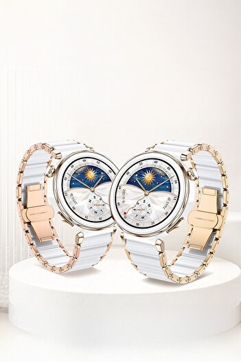 Nezih Case Huawei Watch Gt6 41mm / Gt5 41mm / Gt5 Pro 42mm / Gt4 41mm Uyumlu Paslanmaz Çelik Metal Kordon 18mm