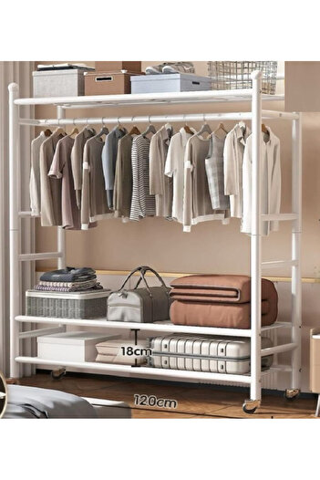 ORIAN Freestanding Metal Clothes Rack Heavy Duty Clothes Rail Open Wardrobe